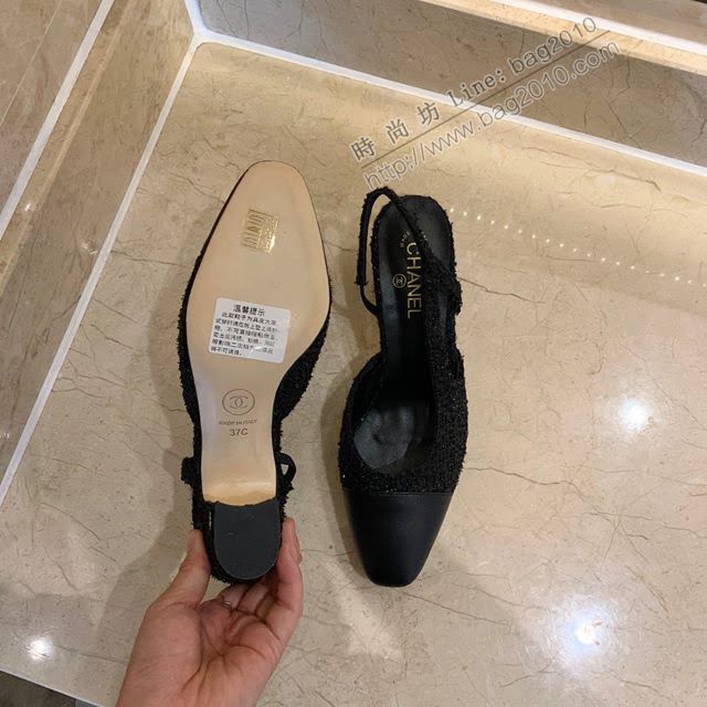 Chanel女鞋 香奈兒時尚經典涼鞋 Chanel中跟涼鞋  naq1094